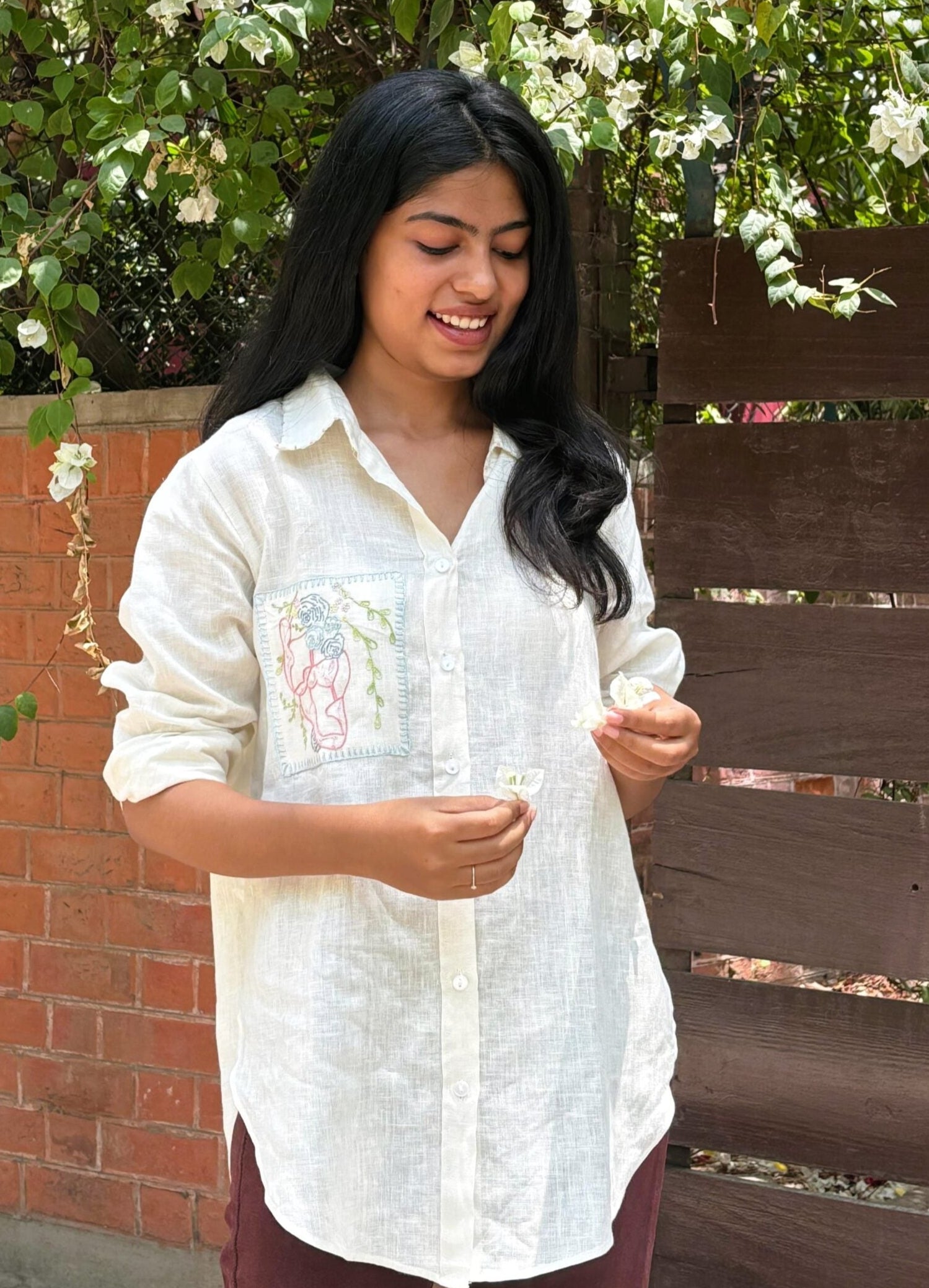 Gemini Pocket Linen Shirt - Off white