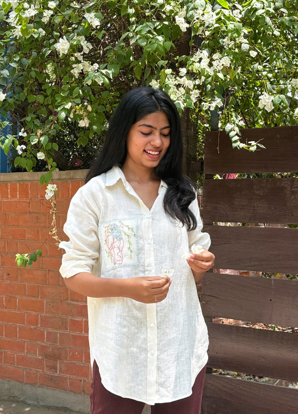 Gemini Pocket Linen Shirt - Off white