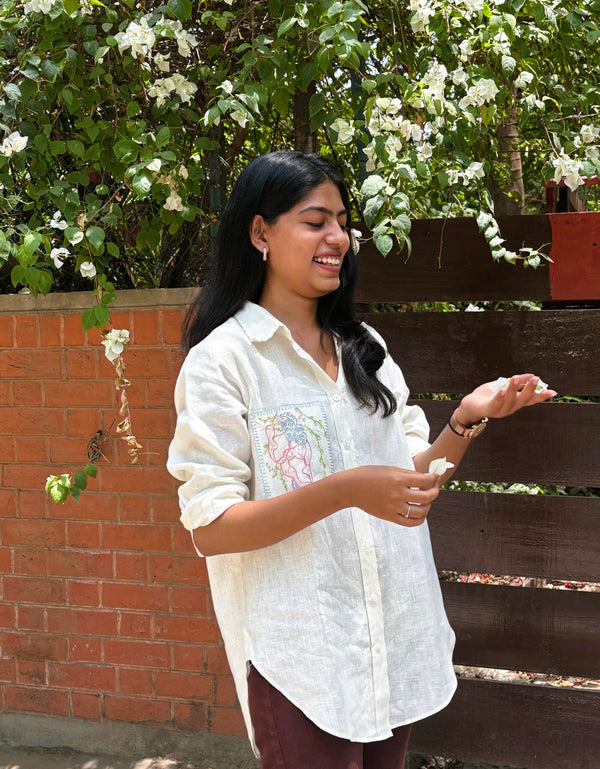 Gemini Pocket Linen Shirt - Off white