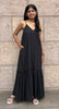 Crush Organic Cotton V-Neck Slip Dress - Black