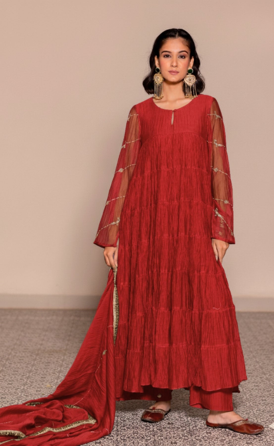 Mayurika kurta set- Red