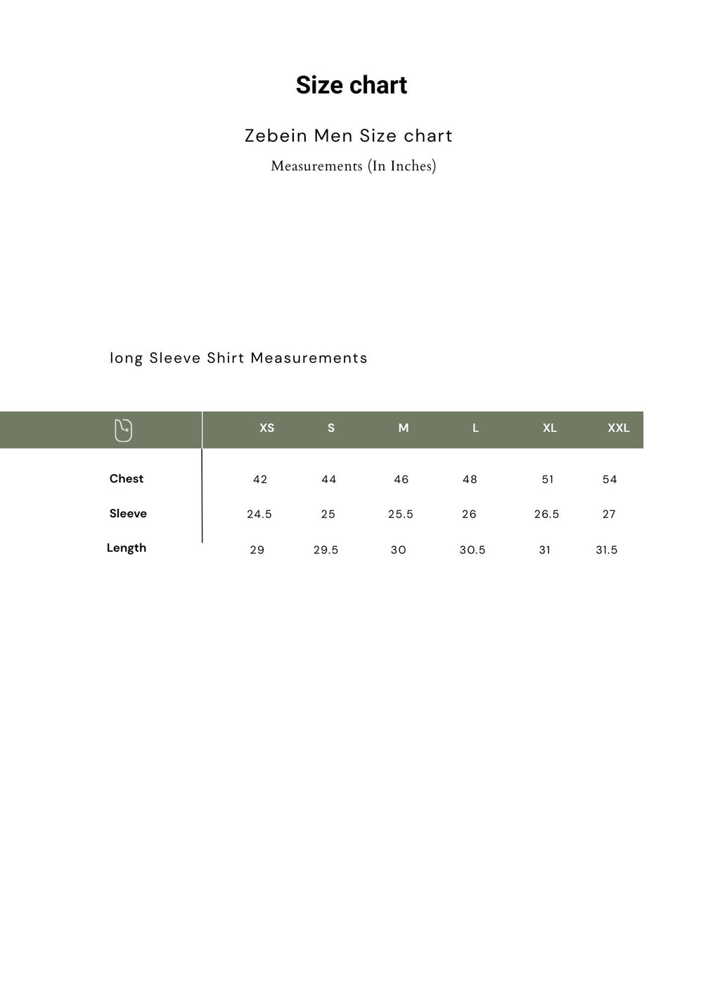 Size Chart 1