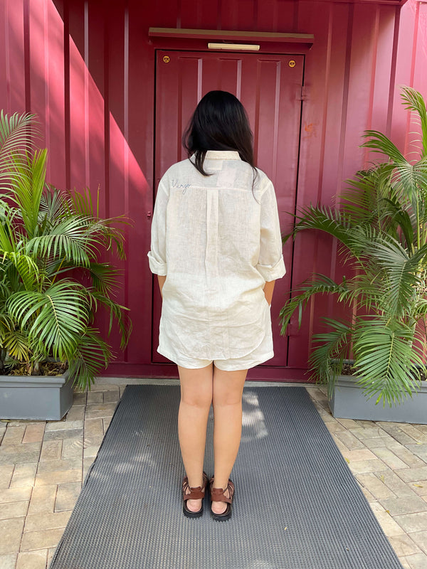Linen Belt Shorts - Off White