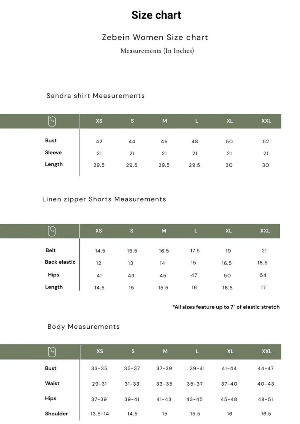 Size Chart 1