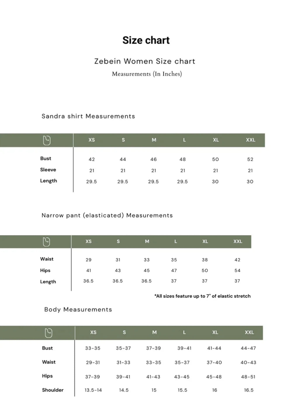 Size Chart 1