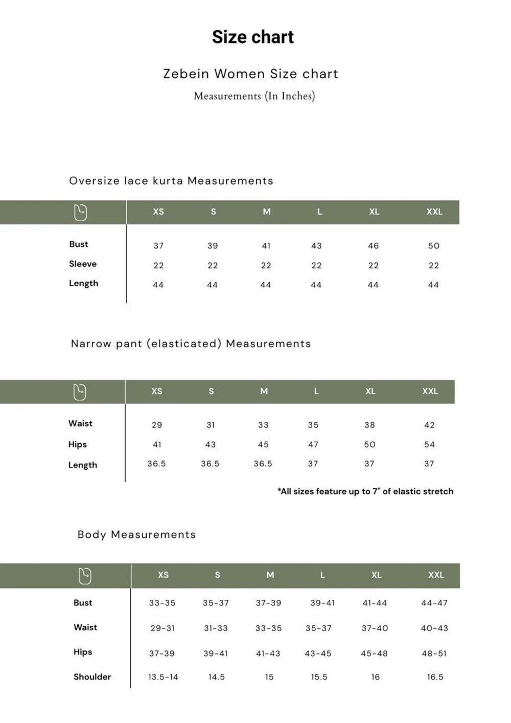 Size Chart 1