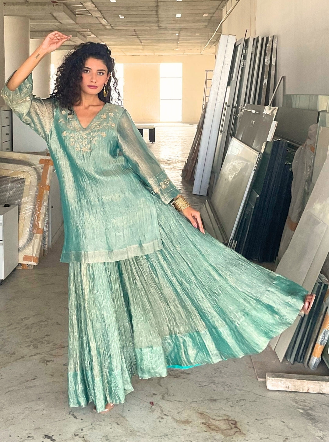 Chandni Sharara Kurta Set - green